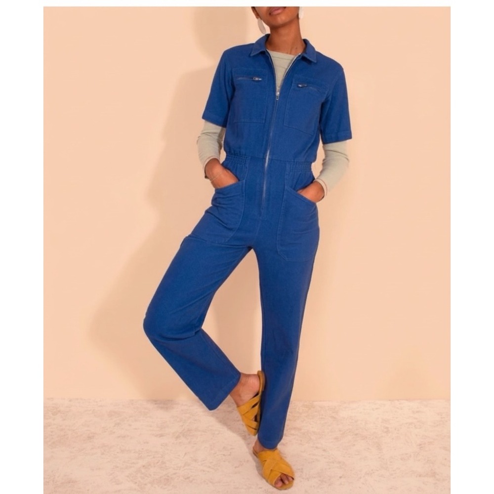 L.F. Markey | Danny Jumpsuit Size 6 Electric Blue Cotton Utility Boilersuit Work